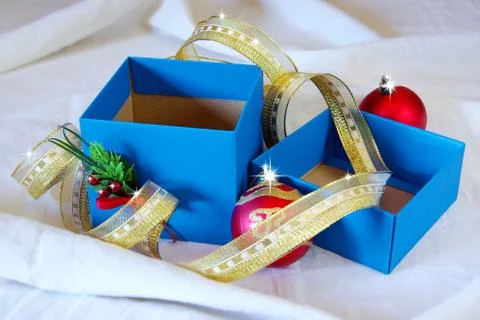 Blue present Stock Photos