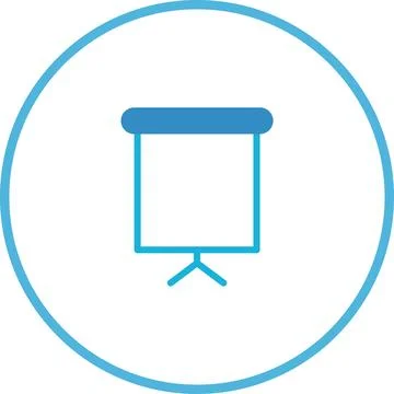 Blue Presentation Screen Icon Within a Blue Circle Frame on White Background イラスト素材