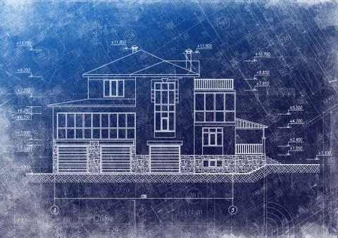 Blue print - architectural Ilustración de archivo