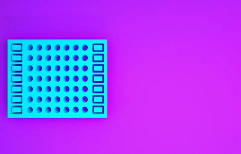 Blue Printed circuit board PCB icon isolated on purple background. Minimalism Stock Illustration