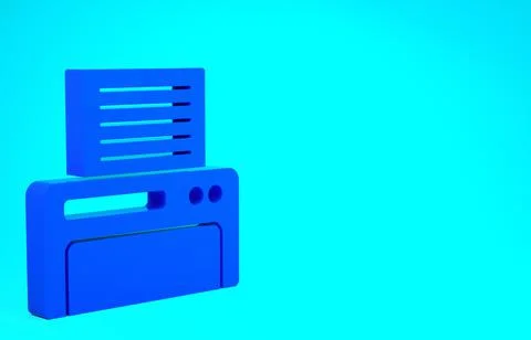 Blue Printer icon isolated on blue background. Minimalism concept. 3d illustr イラスト素材
