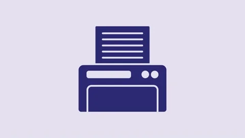 Blue Printer icon isolated on purple background. 4K Video motion graphic Stock Footage 232796940