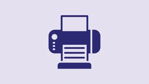 Blue Printer icon isolated on purple background. 4K Video motion graphic Stock Footage 232800222