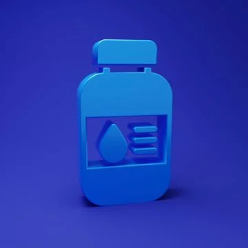 Blue Printer ink bottle icon isolated on blue background. Minimalism concep.. 스톡 일러스트