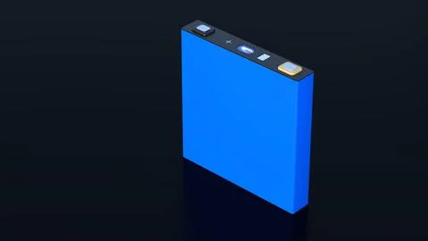 Blue prismatic cell, rectangular lithium ion phosphate LFP battery for mode.. Stock Photos