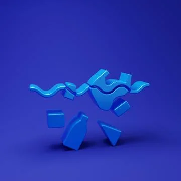 Blue The problem of pollution of the ocean icon isolated on blue background.. Stock Illustration
