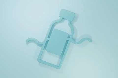 Blue The problem of pollution of the ocean icon isolated on blue background.. Illustrazione stock