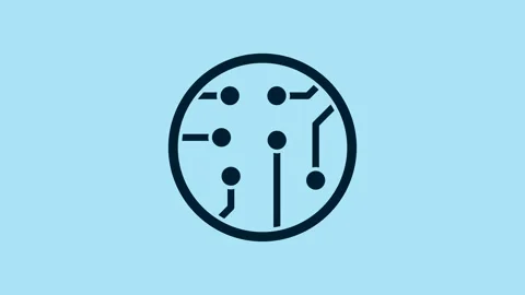 Blue Processor icon isolated on blue background. CPU, central processing unit Stock Footage 231446235