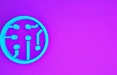 Blue Processor icon isolated on purple background. CPU, central processing un イラスト素材