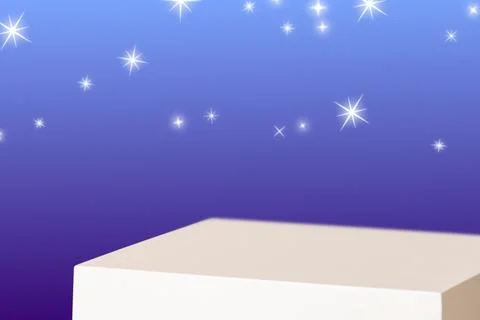 Blue product backdrop, white podium in 3D 库存插图