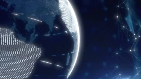 Blue Proection Globe Structure Stock Footage 168920052