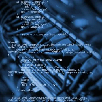 Blue programme against view of data technology Stock Illustration