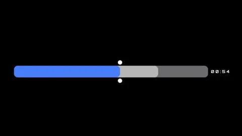 Blue progress bar loading indicator with timer Stock Footage 336859712