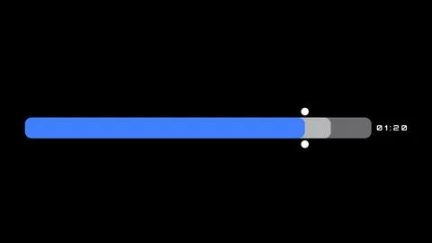 Blue progress bar loading indicator with timer Ilustración de archivo