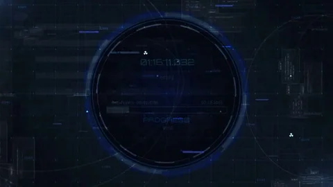 Blue progress elements - HUD loop background Stock Footage 69293429