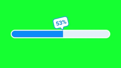 Blue progress loading bar animation with percentage text speech bubble isol.. Stock Footage 340799511
