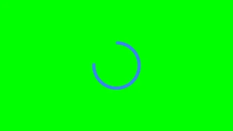 Blue progress loading icons spinning on a green screen background Stock Footage 345585504