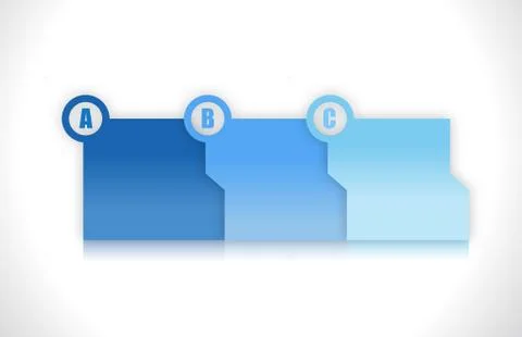 Blue progress step folders illustration design over light background Stock Illustration