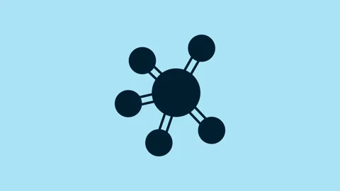 Blue Project team base icon isolated on blue background. Business analysis and Stock Footage 230960958