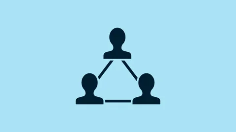 Blue Project team base icon isolated on blue background. Business analysis and Stock Footage 231417161