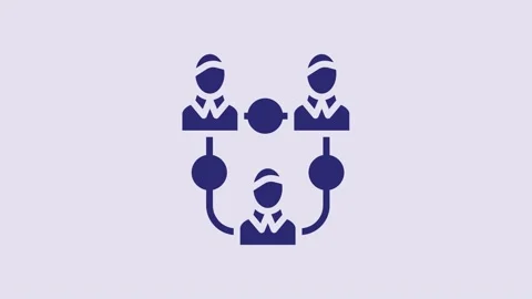 Blue Project team base icon isolated on purple background. Business analysis and Stock Footage 232800730