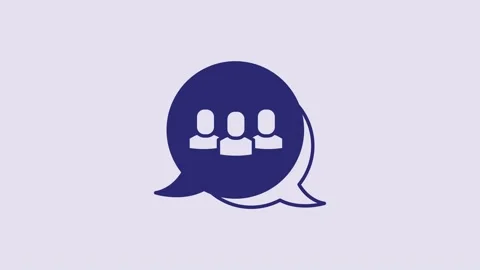 Blue Project team base icon isolated on purple background. Business analysis and Stock Footage 232865528