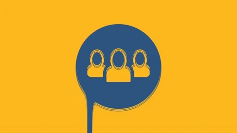 Blue Project team base icon isolated on orange background. Business analysis and Stock Footage 234023520