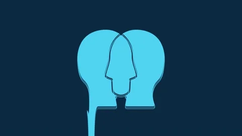 Blue Project team base icon isolated on blue background. Business analysis and Stock Footage 235782089