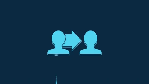 Blue Project team base icon isolated on blue background. Business analysis and Stock Footage 235782358