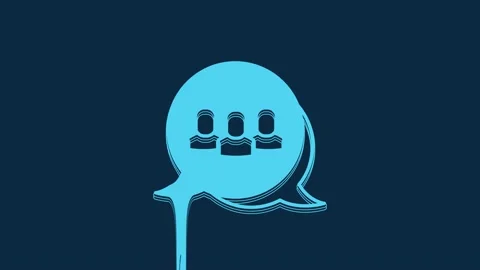 Blue Project team base icon isolated on blue background. Business analysis and Stock Footage 235943556