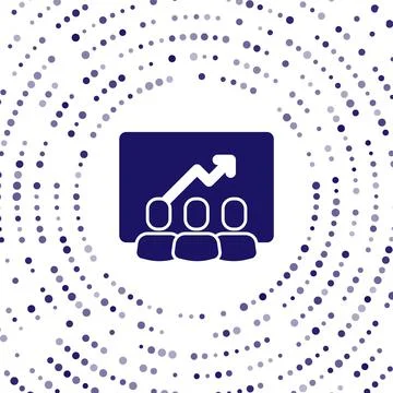 Blue Project team base icon isolated on white background. Business analysis and Illustrazione stock