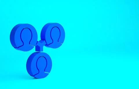 Blue Project team base icon isolated on blue background. Business analysis an 스톡 일러스트