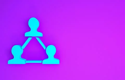 Blue Project team base icon isolated on purple background. Business analysis  Stock Illustration