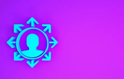 Blue Project team base icon isolated on purple background. Business analysis  Stock Illustration