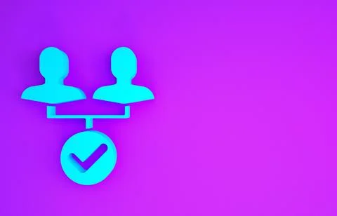 Blue Project team base icon isolated on purple background. Business analysis  스톡 일러스트