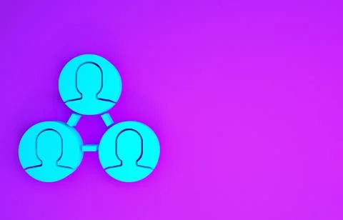 Blue Project team base icon isolated on purple background. Business analysis  Illustrazione stock