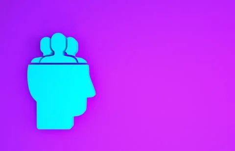 Blue Project team base icon isolated on purple background. Business analysis  Illustrazione stock