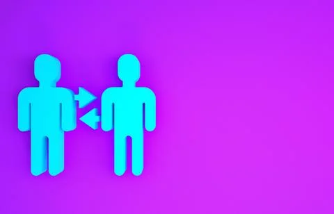 Blue Project team base icon isolated on purple background. Business analysis  Illustrazione stock