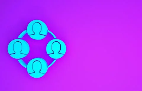 Blue Project team base icon isolated on purple background. Business analysis  Stock Illustration