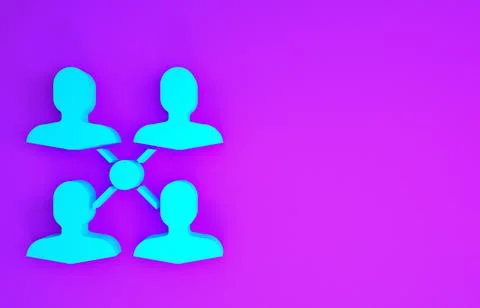 Blue Project team base icon isolated on purple background. Business analysis  스톡 일러스트