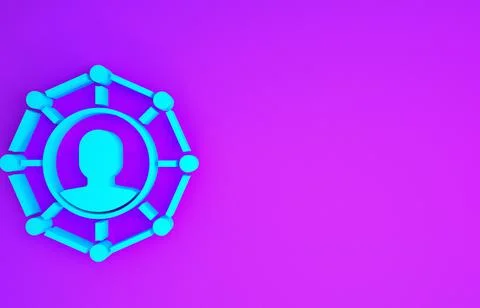 Blue Project team base icon isolated on purple background. Business analysis  스톡 일러스트