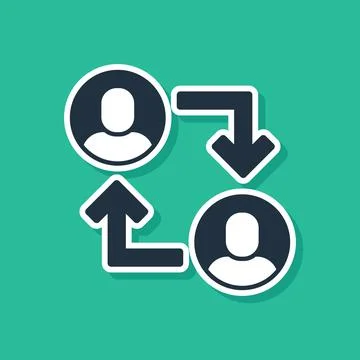 Blue Project team base icon isolated on green background. Business analysis and Illustrazione stock