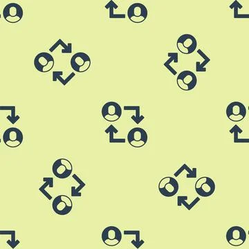 Blue Project team base icon isolated seamless pattern on yellow background イラスト素材