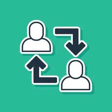 Blue Project team base icon isolated on green background. Business analysis and Stockillustratie