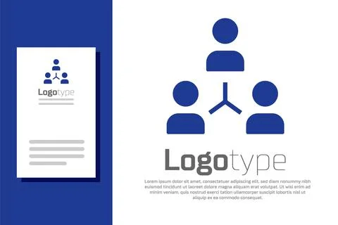 Blue Project team base icon isolated on white background. Business analysis and Stock Illustration