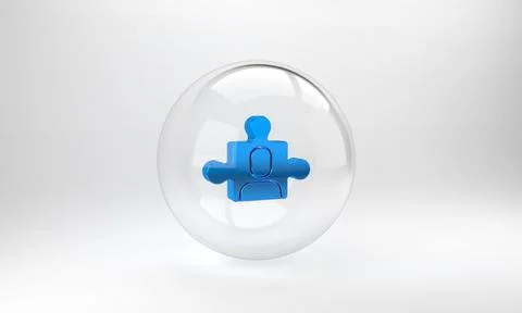 Blue Project team base icon isolated on grey background. Business analysis an Illustrazione stock