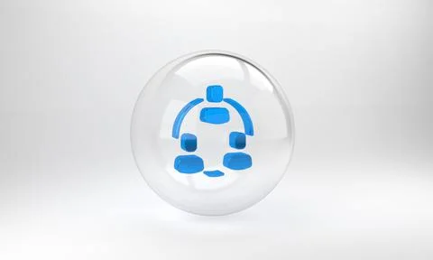 Blue Project team base icon isolated on grey background. Business analysis an 스톡 일러스트