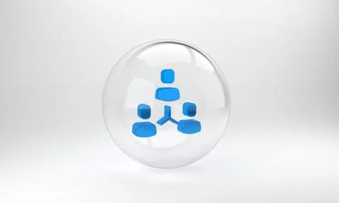 Blue Project team base icon isolated on grey background. Business analysis an Illustrazione stock