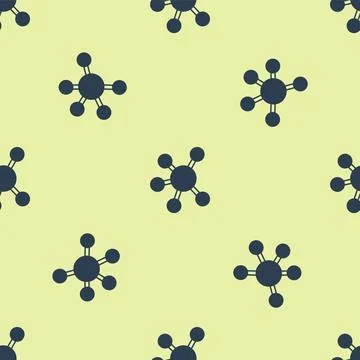 Blue Project team base icon isolated seamless pattern on yellow background Illustrazione stock