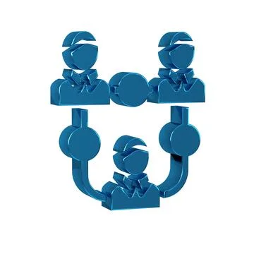 Blue Project team base icon isolated on transparent background. Business an.. Stock Illustration